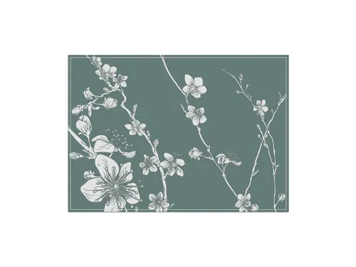 Placemat 45x32cm PVC Abstracte Japanse Kersenbloesem Groen