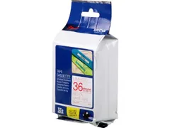 Lettertape Brother Tze-262 36mm Rood op wit