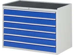 ladekast 825x1145x650mm 6laden cilinderslot RAL7035 RAL5010 metaal