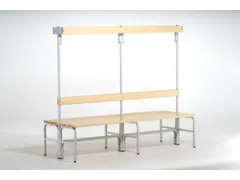 dubbele zitbank,HxLxD 1650x1500x725mm,houten lijst,frame staal RAL7035