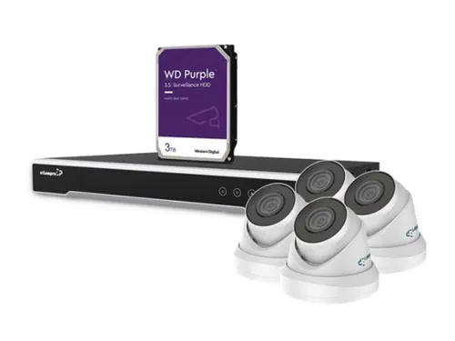 4MP IP-Videobewakingsset - 8-Kanaals NVR-Recorder - 4 x Witte IP Dome