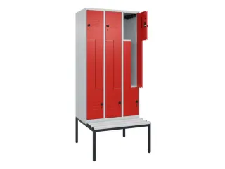 Z-garderobekast,HxBxD 2120x900x815mm,6vak,vak B 300mm,draaigrendel - 2