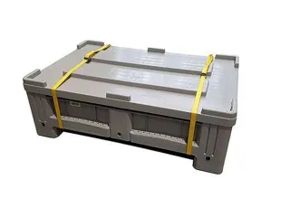 lithium-ion opslagcontainer,195l,HxBxD 400x1200x800mm,HDPE in grijs - 2
