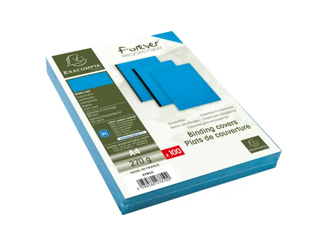 Paquet de 100 couvertures Grain cuir pour reliure A4 - Bleu
