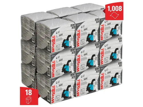 Poetsdoek WypAll L40 1-laags 304x317mm 18x56stuks wit 7471