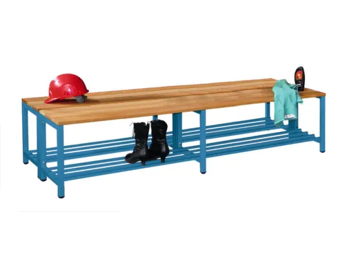 dubbele zitbank,LxD 2000x740mm,houten lijst beuken,onderstel RAL5012
