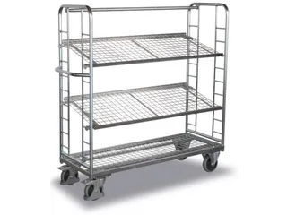 Bijzetwagen Verzinkt 250kg 3 Etages H 1531mm 1320x537mm Draadgaas - 2
