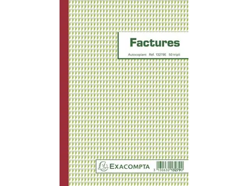 Exacompta Facturen, Ft 21 X 14,8 Cm, Tripli, Franstalig