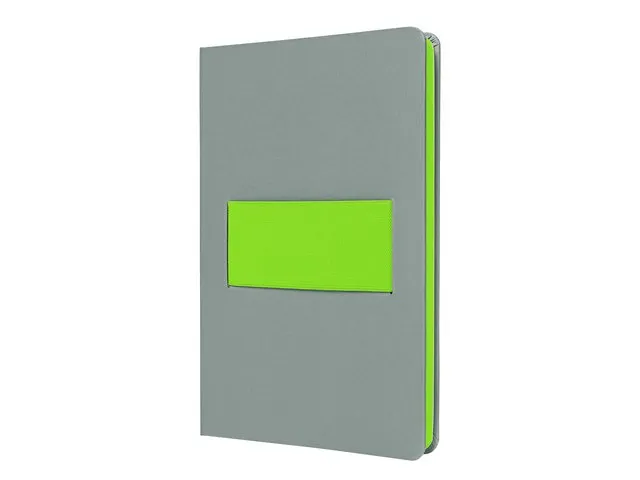 Notitieboek Linescape Neo A5 l.grijs/lime lijn 176pag 80gr HC