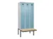 locker met bank,voor scheiding van kleding,HxBxD 2120x900x815mm,3vak