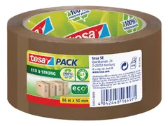 Verpakkingstape Tesapack Eco & Strong 50mmx66m bruin PP