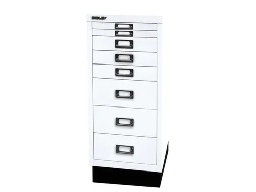 kantoor-ladekast HxBxD 670x279x380mm 8 laden romp verkeerswit staal