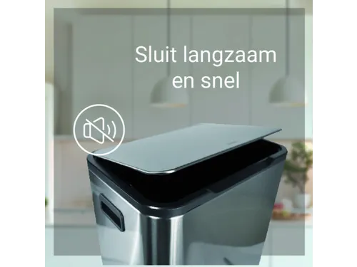 Afvalbak Desq pedaalemmer 40 liter RVS Softclose met geurfilter