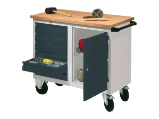 Werkplaatswagen 6 Laden 400kg Staalplaat Ral7035 Front Ral7016 - 2