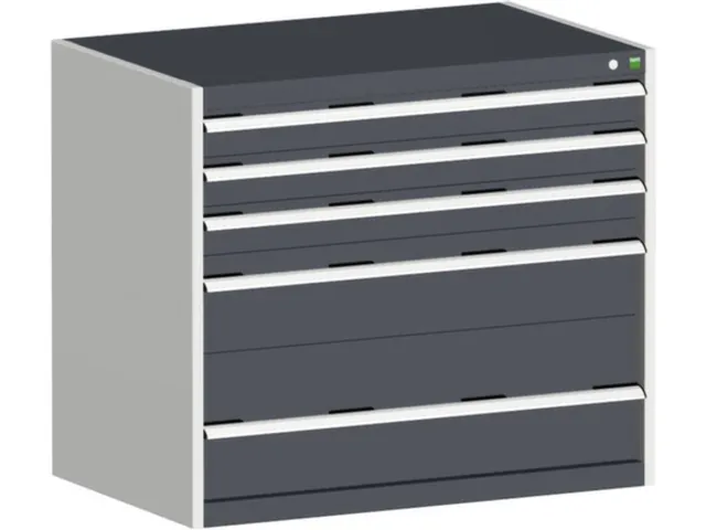 ladekast HxBxD 900x1050x650mm 5 laden romp Ral7035 front Ral7016 staal