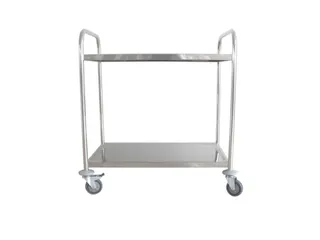 RVS Serveerwagen Draagverm. 100kg 2 Etages Laadvl. LxB 820x500mm - 1