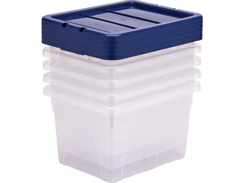 Opbergbox 22 Liter Plastic Transparant Blauw