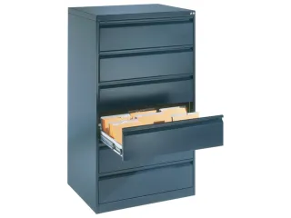fichekast,HxBxD 1357x787x590mm,drie banen,romp RAL7021,front RAL7021 - 1
