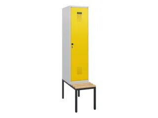 locker met bank,HxBxD 1950x400x815mm,1vak,vak B 400mm,draaigrendel - 2
