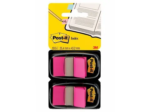 Indextabs 3M Post-it 680 25.4x43.2mm duopack roze 100 vel