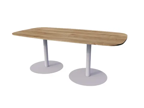 Linesto vergadertafel 240x120 deens ovaal honey castello 25mm alu