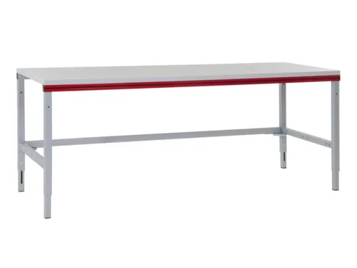 paktafel,HxBxD 690-960x2000x800mm,blad lichtgrijs,4voeten van staal