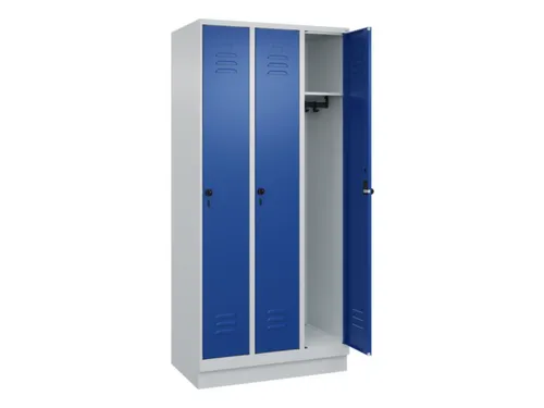 locker,HxBxD 1950x900x500mm,3vak,vak B 300mm,draaigrendel,sokkel