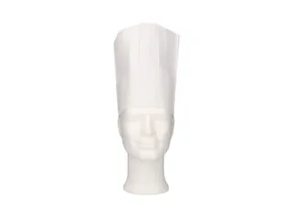 Koksmuts Classic papier 25cm wit met kroon en zweetband 250 Stuks - 1
