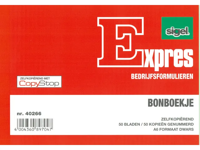 Bonboekje Sigel Expres A6 zelfkopierend 2x50 blad