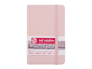 Schetsboek Talens Art Creation 80 witte vellen 140gr 90x140mm roze - 1