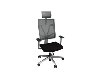 Nowy Styl Bureaustoel 4ME met hoofdsteun Net Zilver - 2