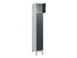 lockerkast,HxBxD 1950x300x500mm,1x5vakken,vak B 300mm,cil.-slot,voeten