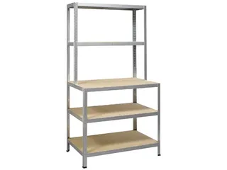 Rek Strong Work Gegalvaniseerd 186x100x60/30Cm 5 Legborden - 1