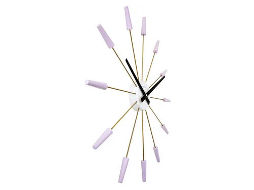 Wandklok NeXtime Plug Inn 58cm lavendel RVS