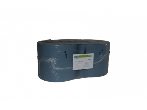 Poetsrol Industrie Recycled 2-laags 380 Meter Blauw 2 Rol