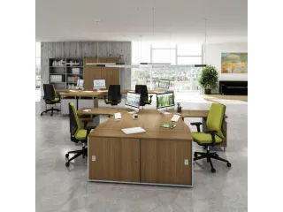 bureau,HxBxD 730x1800x800mm,blad canaletto-hout,sledeframe aluminium - 4