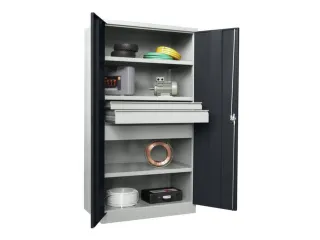 systeemkast,HxBxD 1950x1040x630mm,3xStalen bodem,RAL7035,front RAL7016 - 2