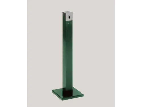 Staande Asbakzuil 2 liter H 1005mm Rechthoekig Ral6005 Zilverkleurig