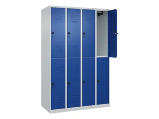 dubbeldekse locker,HxBxD 1850x1200x500mm,4x2vak.,vak B 300mm - 2