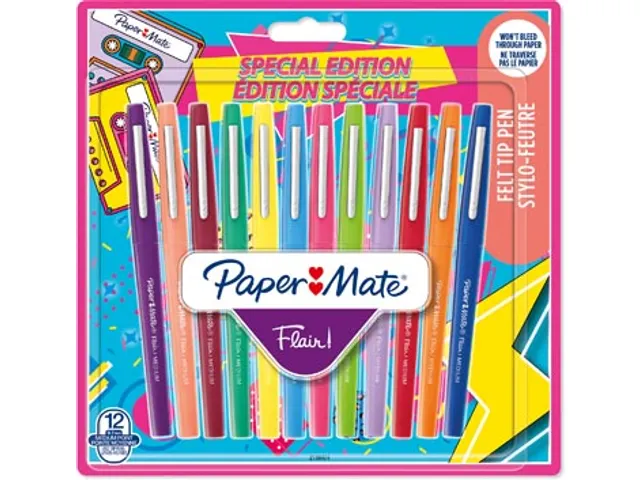 feutre Flair Retro, blister de 12 pièces