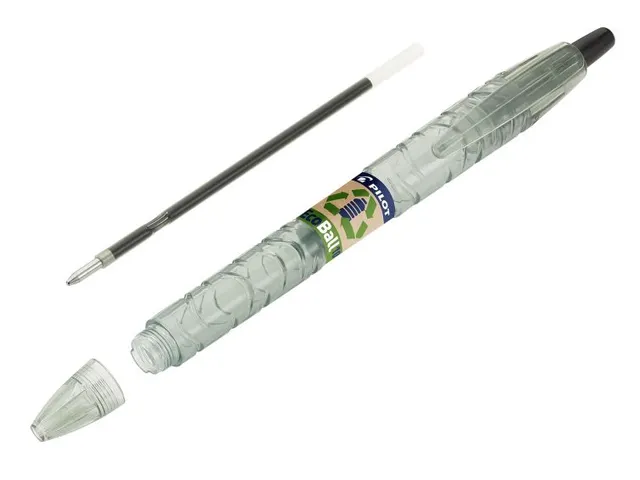 Balpen Pilot B2P Ecoball Begreen 1.0mm Medium Zwart 10 stuks+navulling