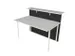 Balie Aanbouwelement 1350x1015mm Recht Front Antraciet Bladen Wit