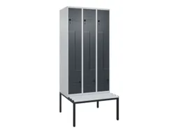 Z-garderobekast,HxBxD 2120x900x815mm,6vak,vak B 300mm,draaigrendel
