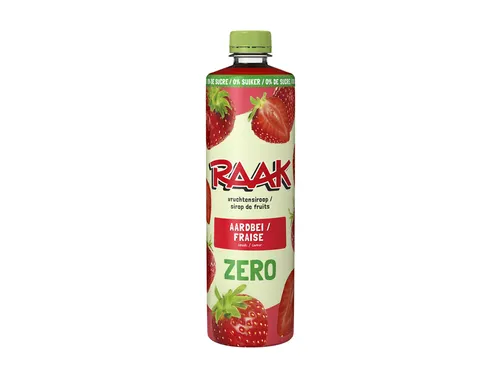 Siroop RAAK aardbei zero sugar 750ml
