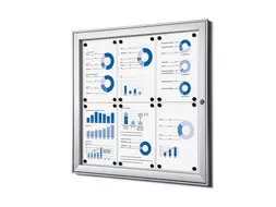 Vitrinebord Quantore voor binnen 4x A4 zilver