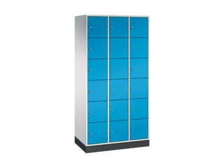lockerkast,RAL 7035/RAL 5012,HxBxD 1950x920x500mm,3x6vakken,cil.-slot - 2