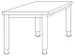 In hoogte verstelbaar bureau,HxBxD 680-760x800x800mm,blad notenboom