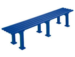 Kunststofbank 415x2000x370mm Zit H 415mm 5 Latten 3 Pootstellen Blauw