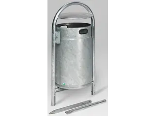 Afvalbak Met Beugel 60 Liter Plaatstaal Verzinkt - 1