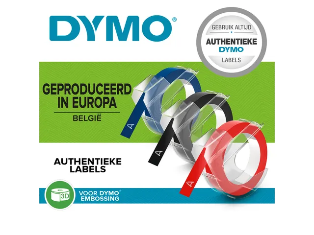 Labeltape Dymo rol 9mmx3M glossy vinyl assorti S0847750
